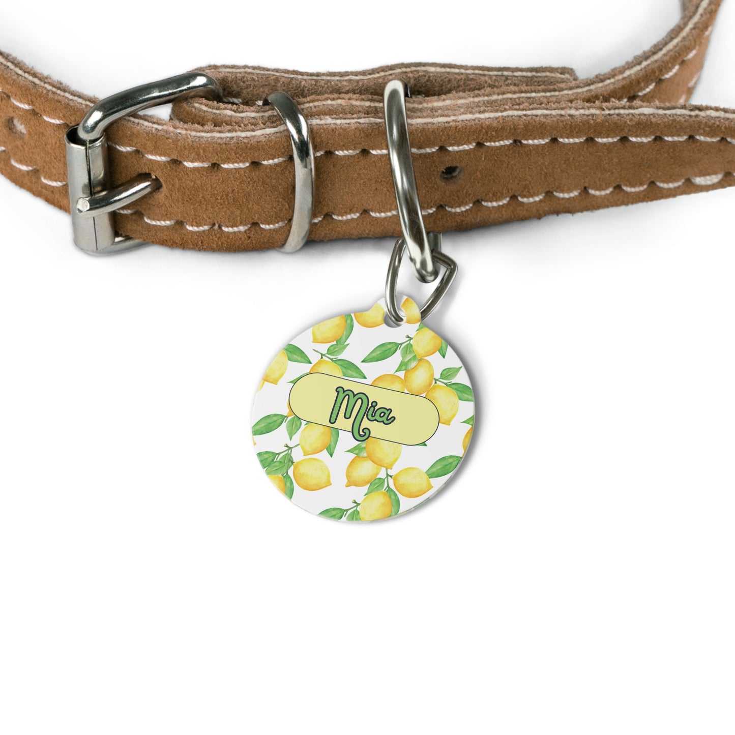 Zeesty lemon Pet Tag โ Personalized Elegance !