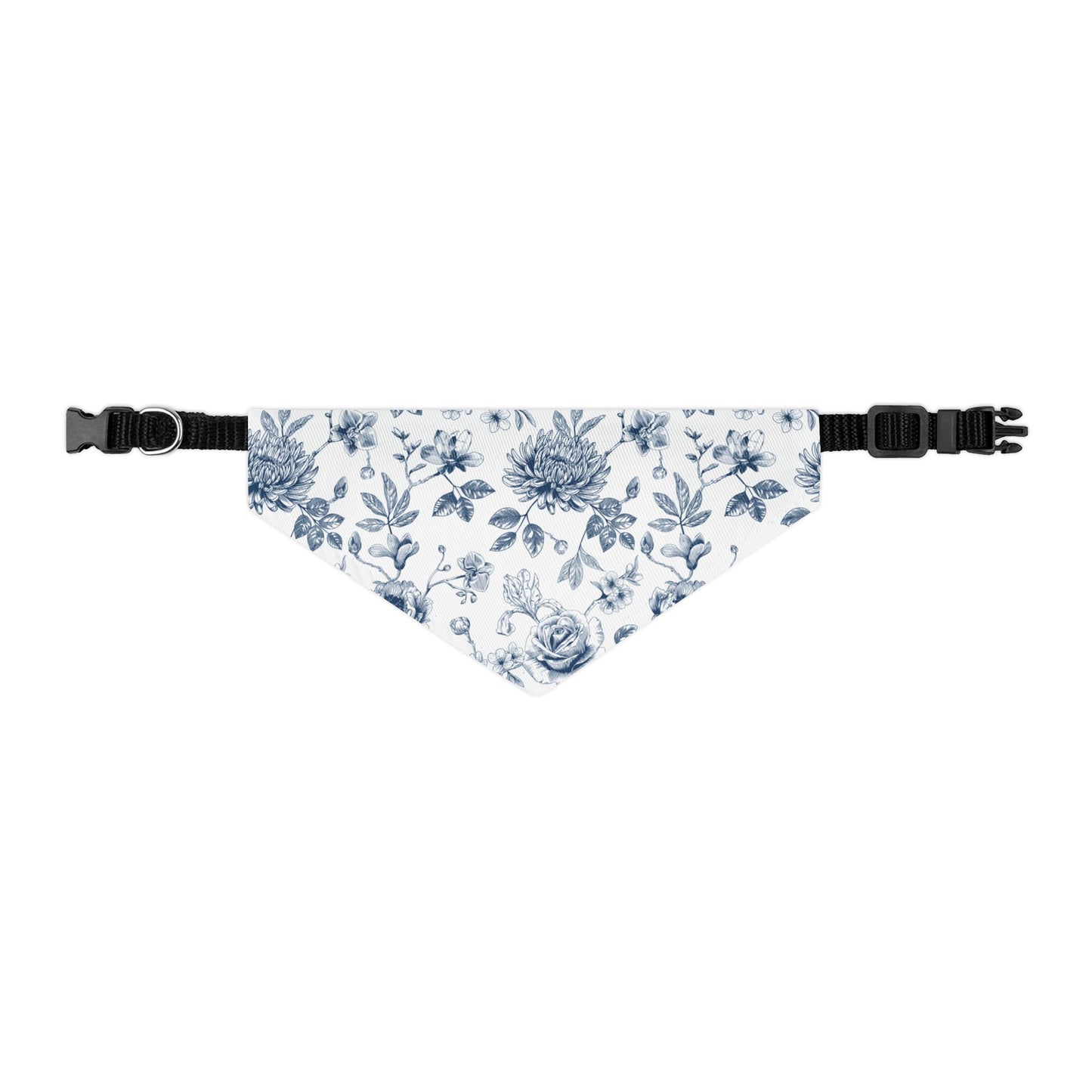 Vintage Blue Floral Collar-Bandana