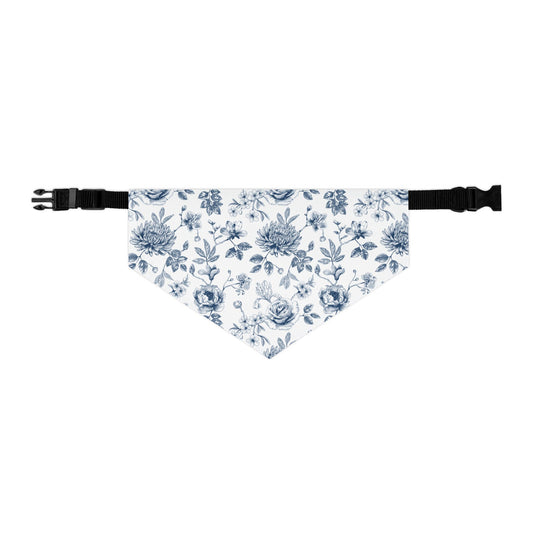 Vintage Blue Floral Collar-Bandana