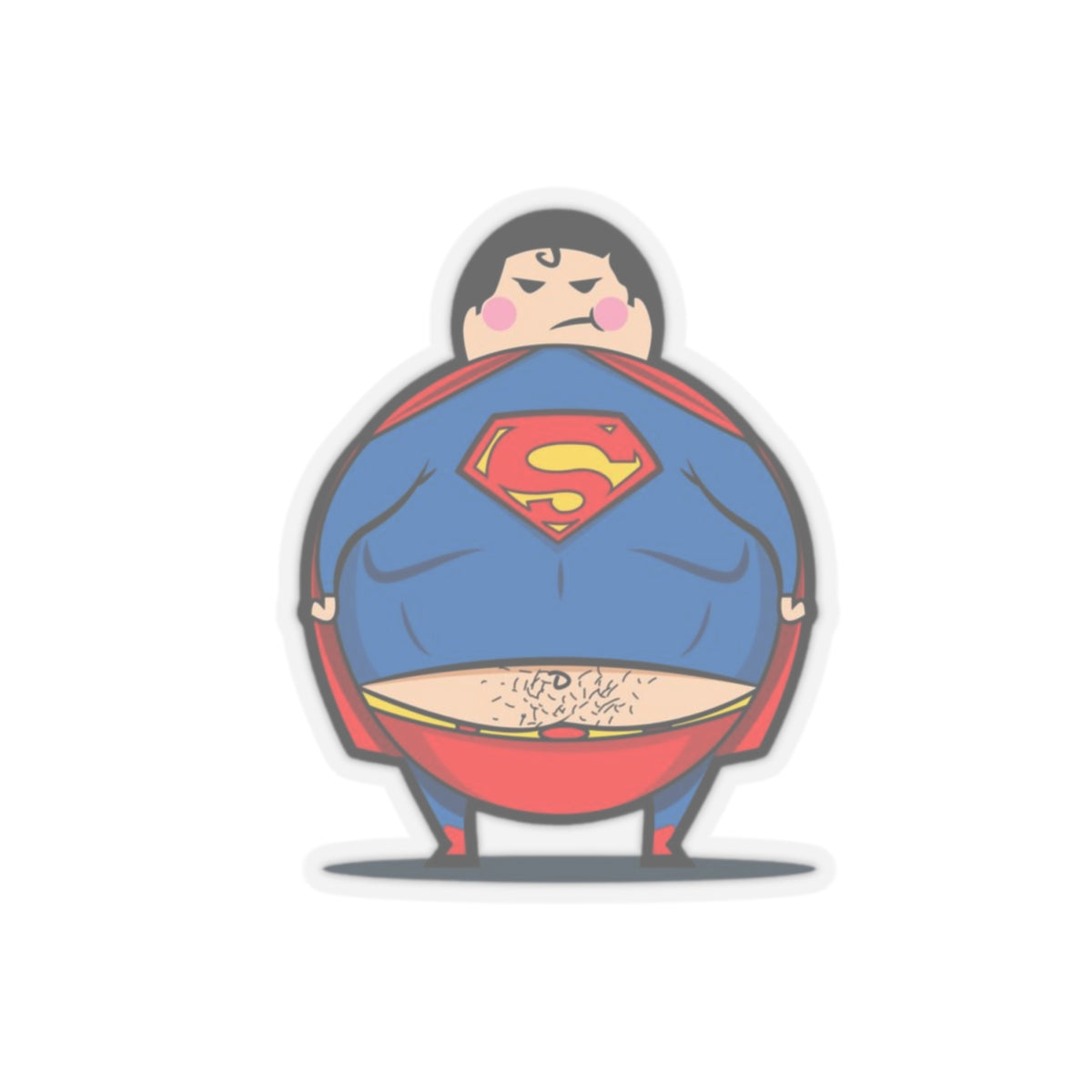 Funny “Super Snack Hero” Sticker – Chubby Hero Parody Vinyl Decal