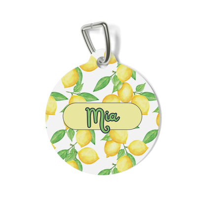 Zeesty lemon Pet Tag  – Personalized Elegance !