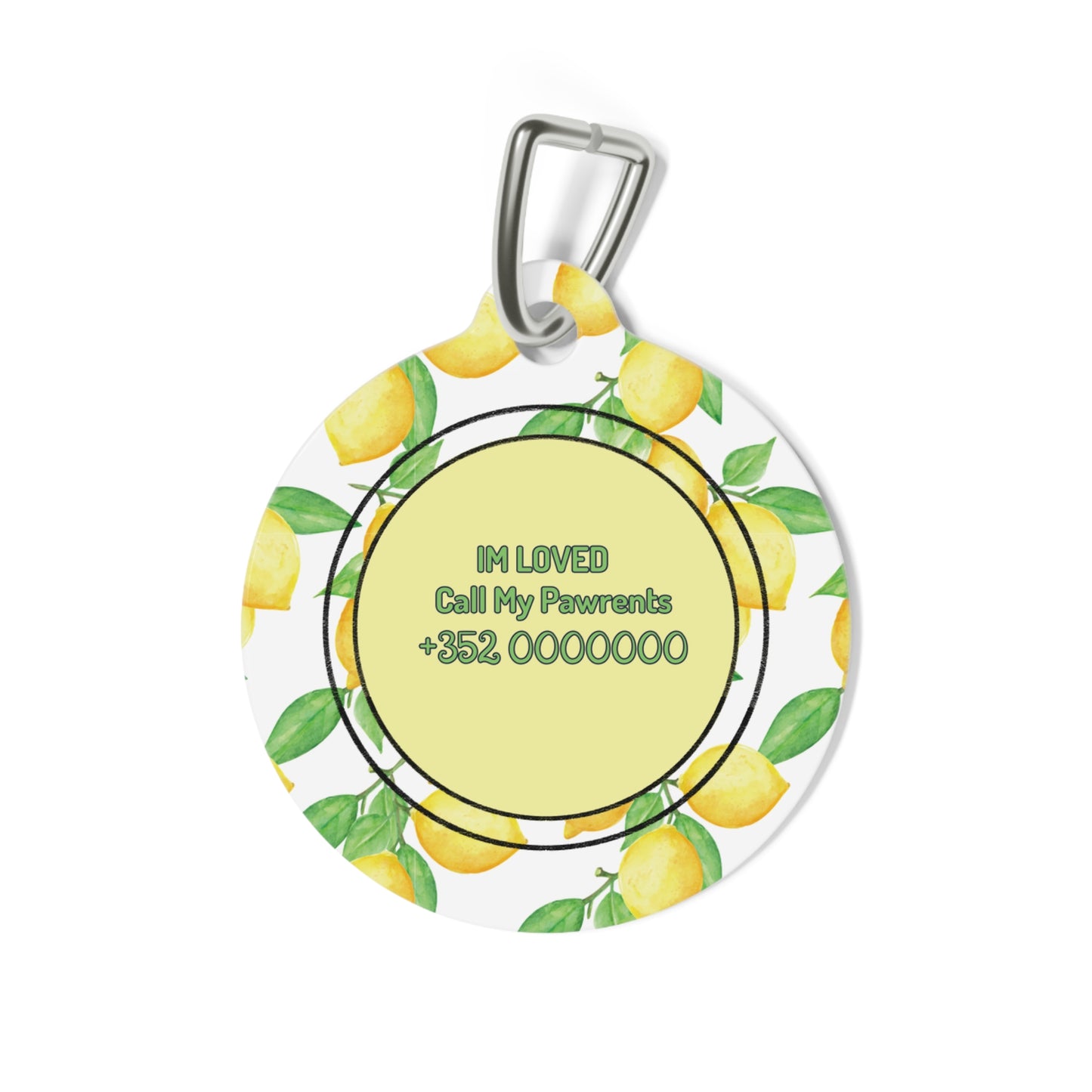 Zeesty lemon Pet Tag  – Personalized Elegance !