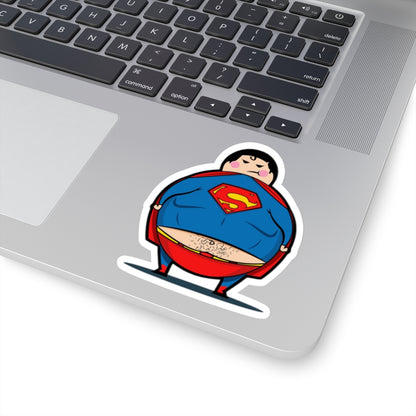 Funny “Super Snack Hero” Sticker – Chubby Hero Parody Vinyl Decal