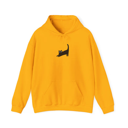 Playful Black Cat Minimalist Hoodie