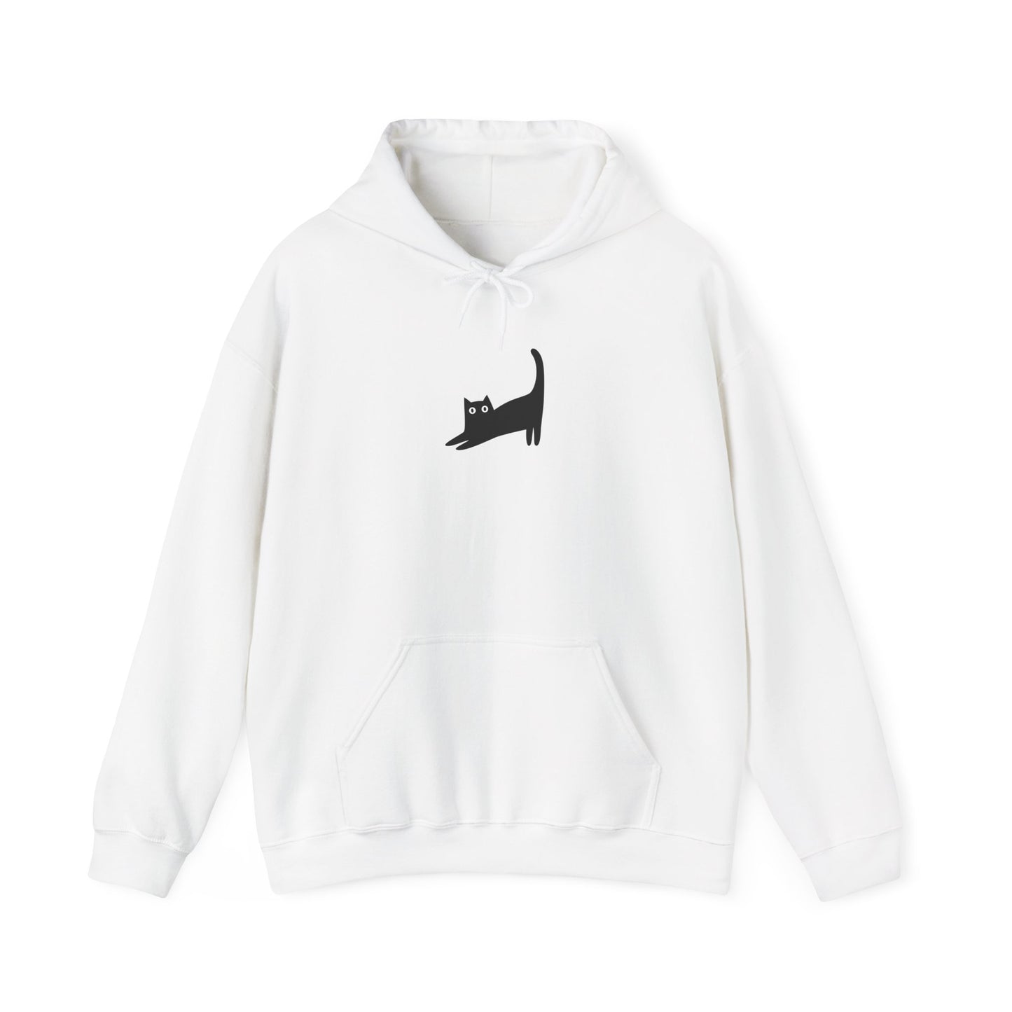 Playful Black Cat Minimalist Hoodie