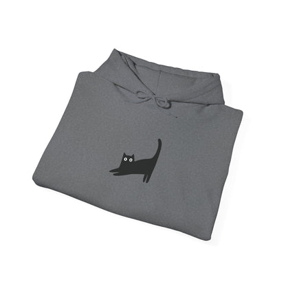 Playful Black Cat Minimalist Hoodie