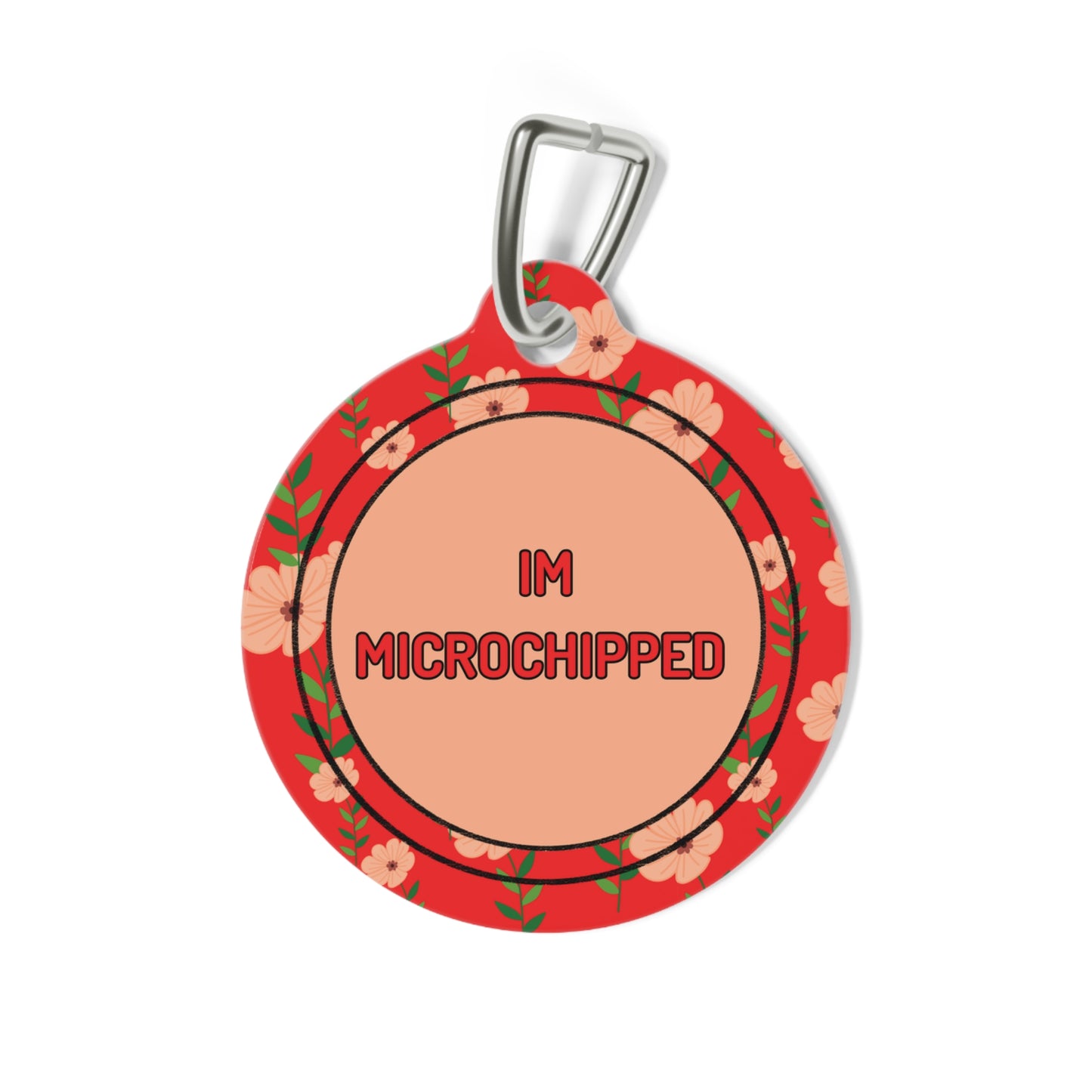 Flower red Pet Tag  – Personalized Elegance !