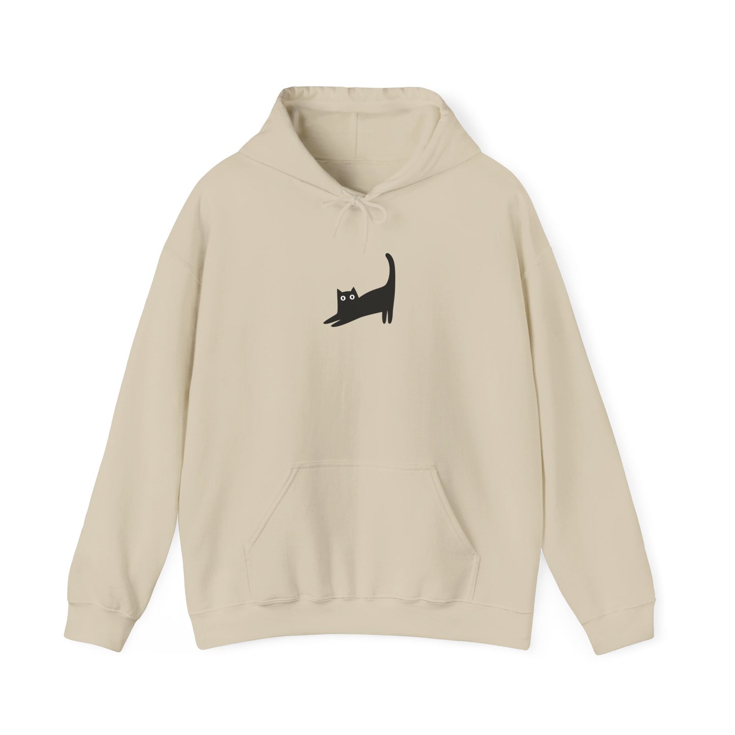 Playful Black Cat Minimalist Hoodie