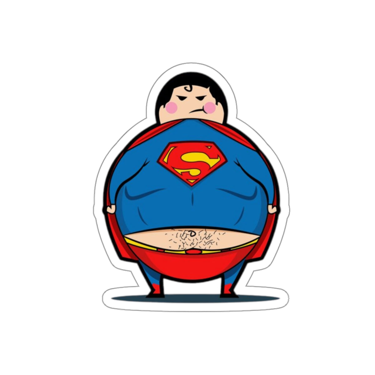 Funny “Super Snack Hero” Sticker – Chubby Hero Parody Vinyl Decal