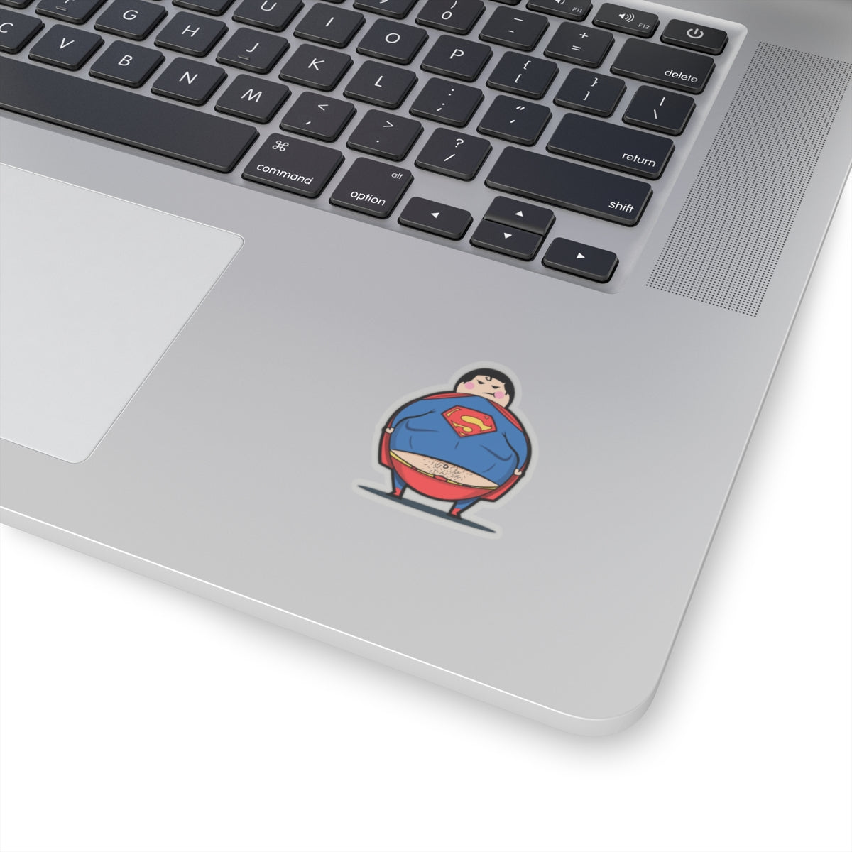 Funny “Super Snack Hero” Sticker – Chubby Hero Parody Vinyl Decal