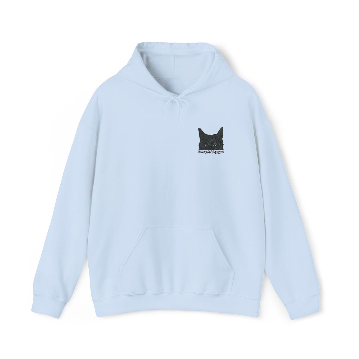 I’m Watching You” – Embroidered Cat Hoodie