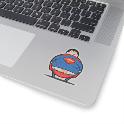 Funny “Super Snack Hero” Sticker – Chubby Hero Parody Vinyl Decal