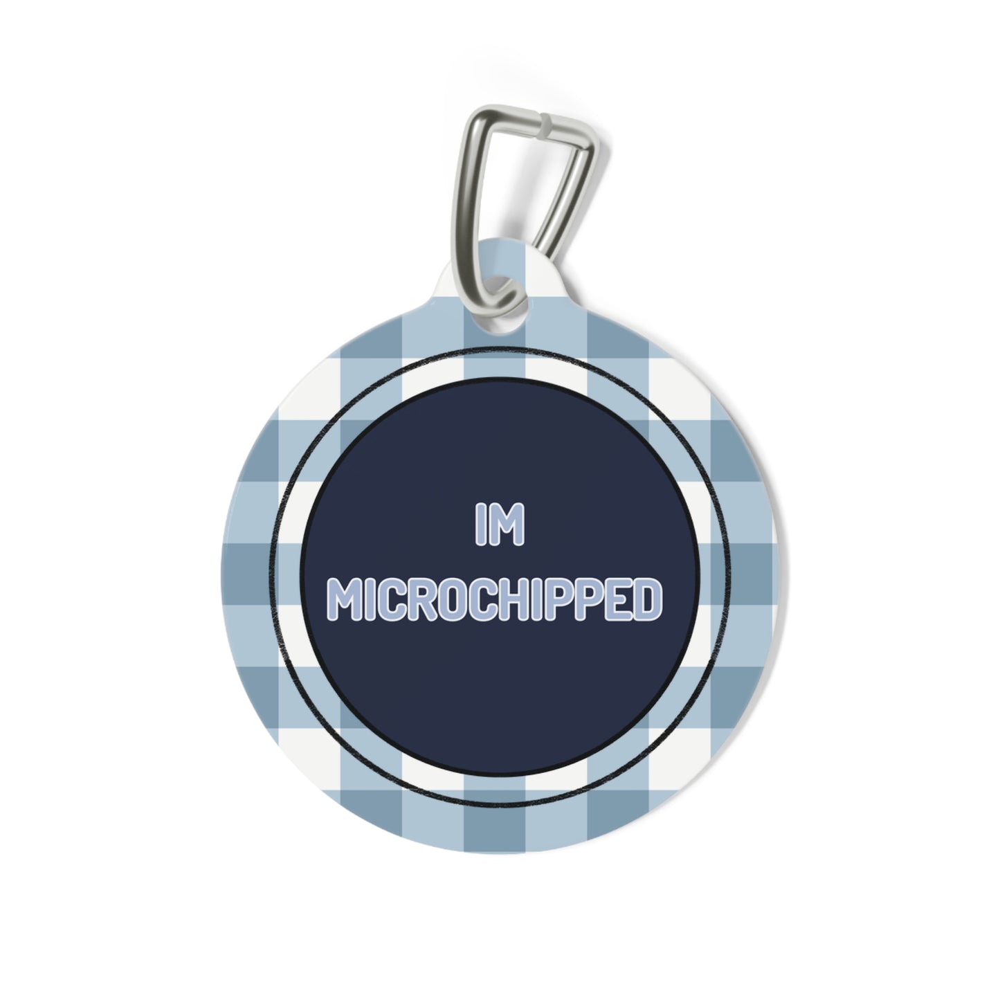Plaid Blue Pet Tag  – Personalized Elegance !