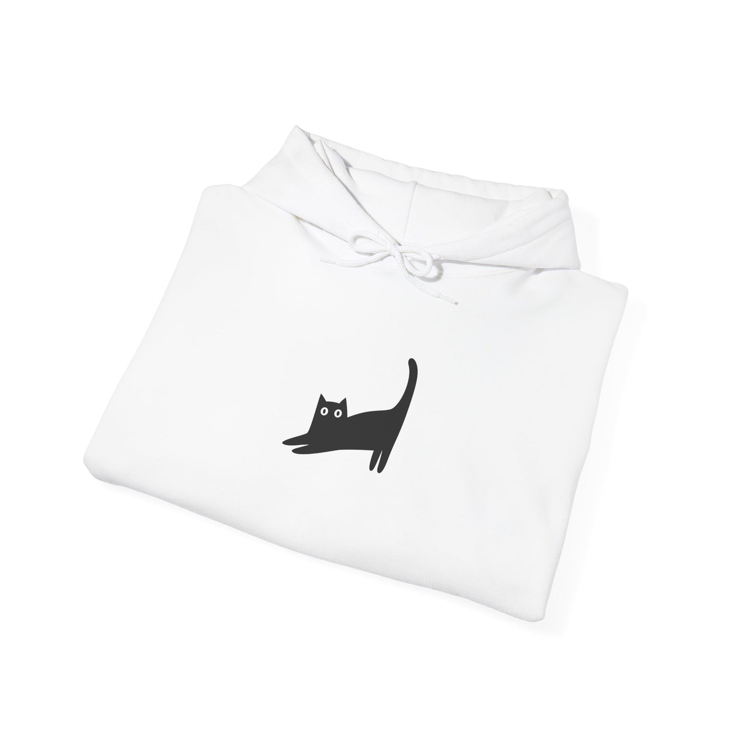 Playful Black Cat Minimalist Hoodie