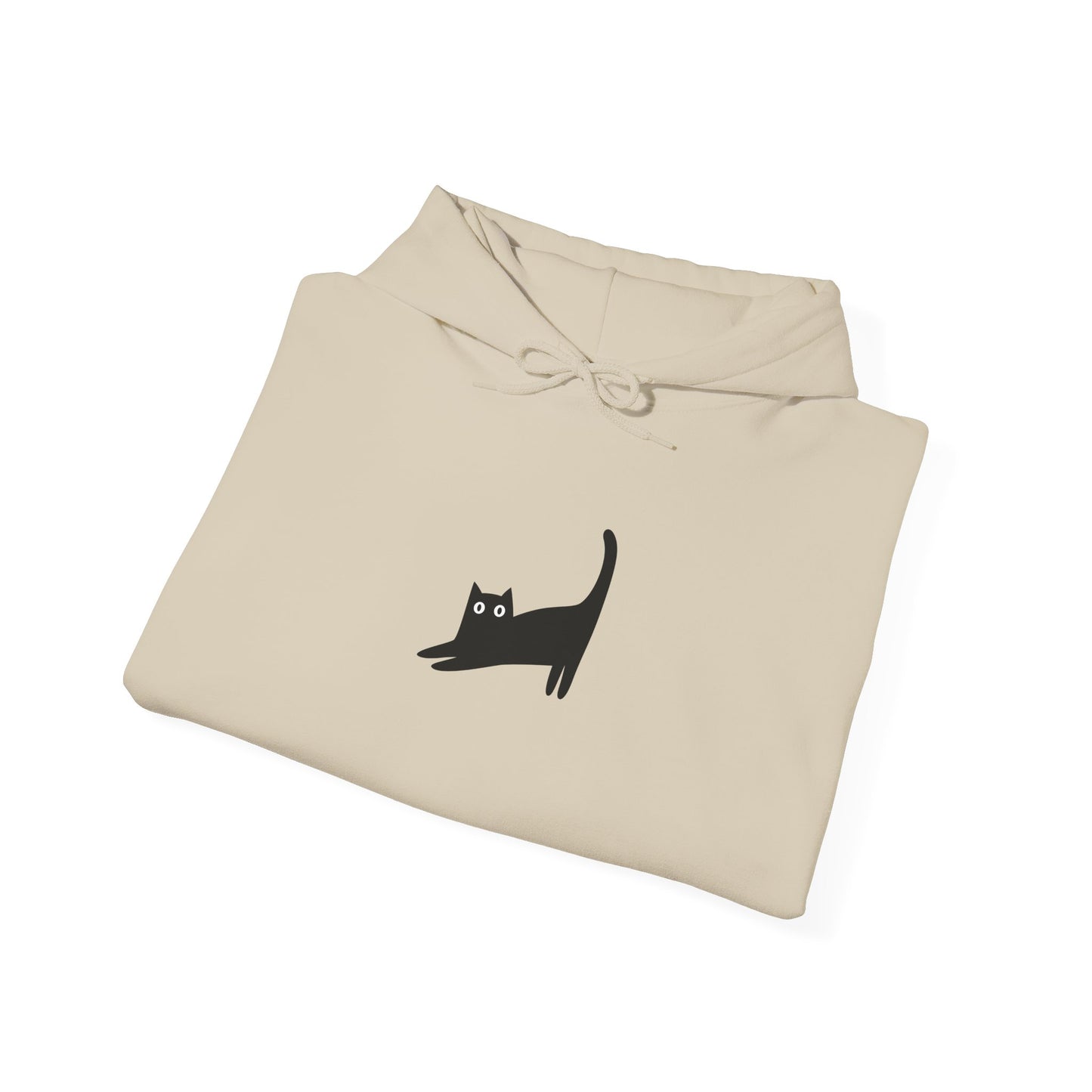 Playful Black Cat Minimalist Hoodie