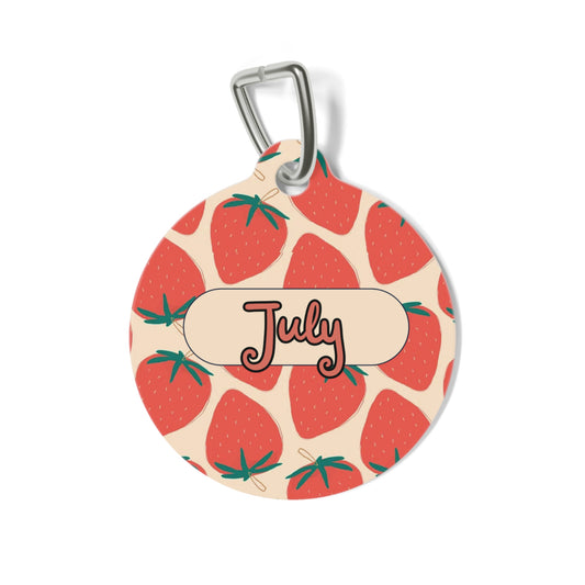 Strawberry delight Pet Tag  – Personalized Elegance !