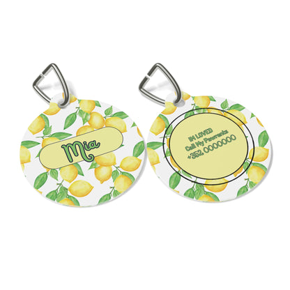 Zeesty lemon Pet Tag  – Personalized Elegance !