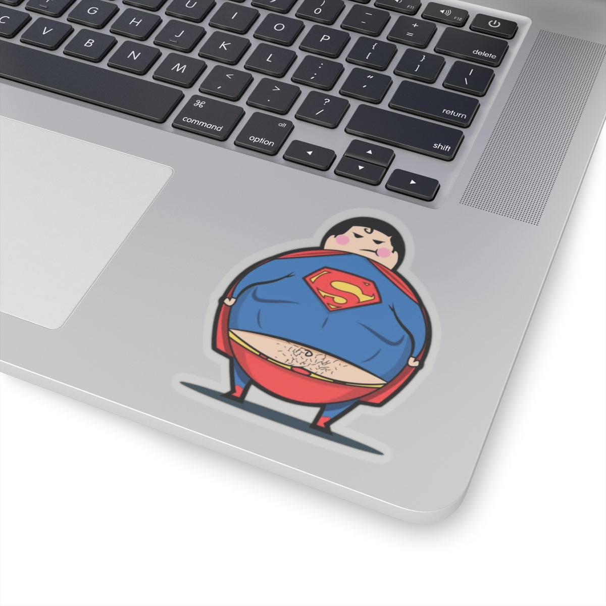 Funny “Super Snack Hero” Sticker – Chubby Hero Parody Vinyl Decal