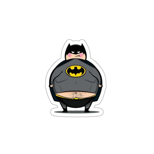 Funny “Chubby Batman ” Sticker – Parody Superhero Vinyl Decal