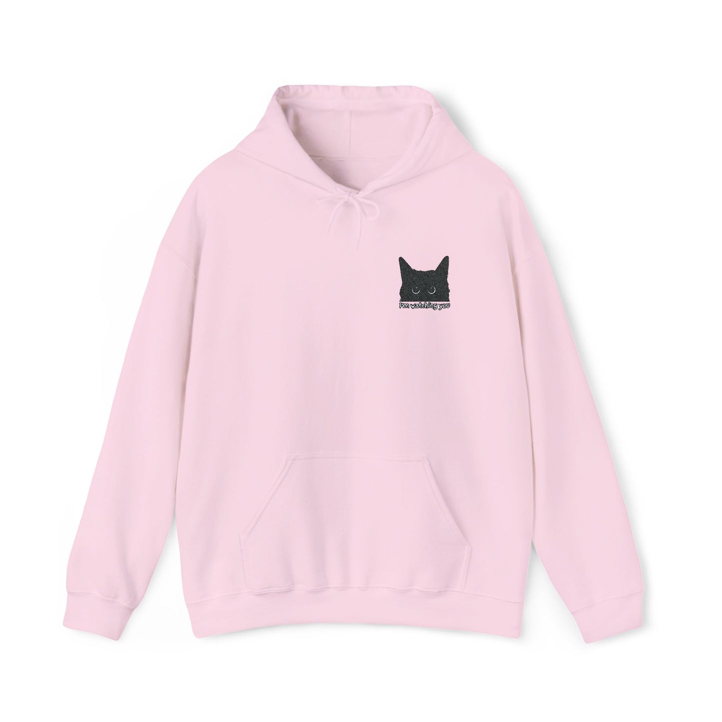 I’m Watching You” – Embroidered Cat Hoodie