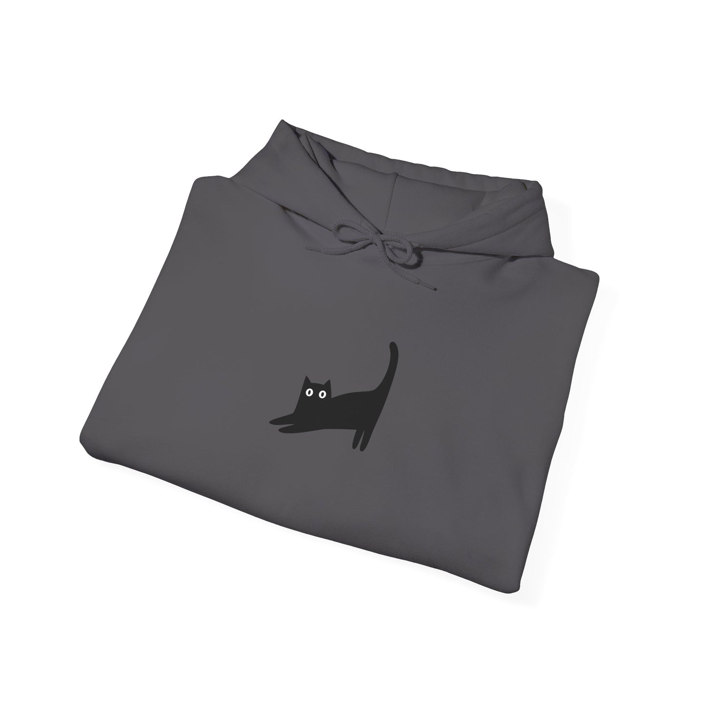 Playful Black Cat Minimalist Hoodie